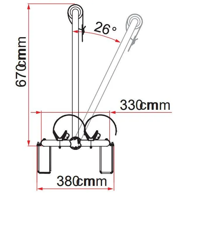 Fiamma Caravan A Frame 2 Bike Rack Carrier XL