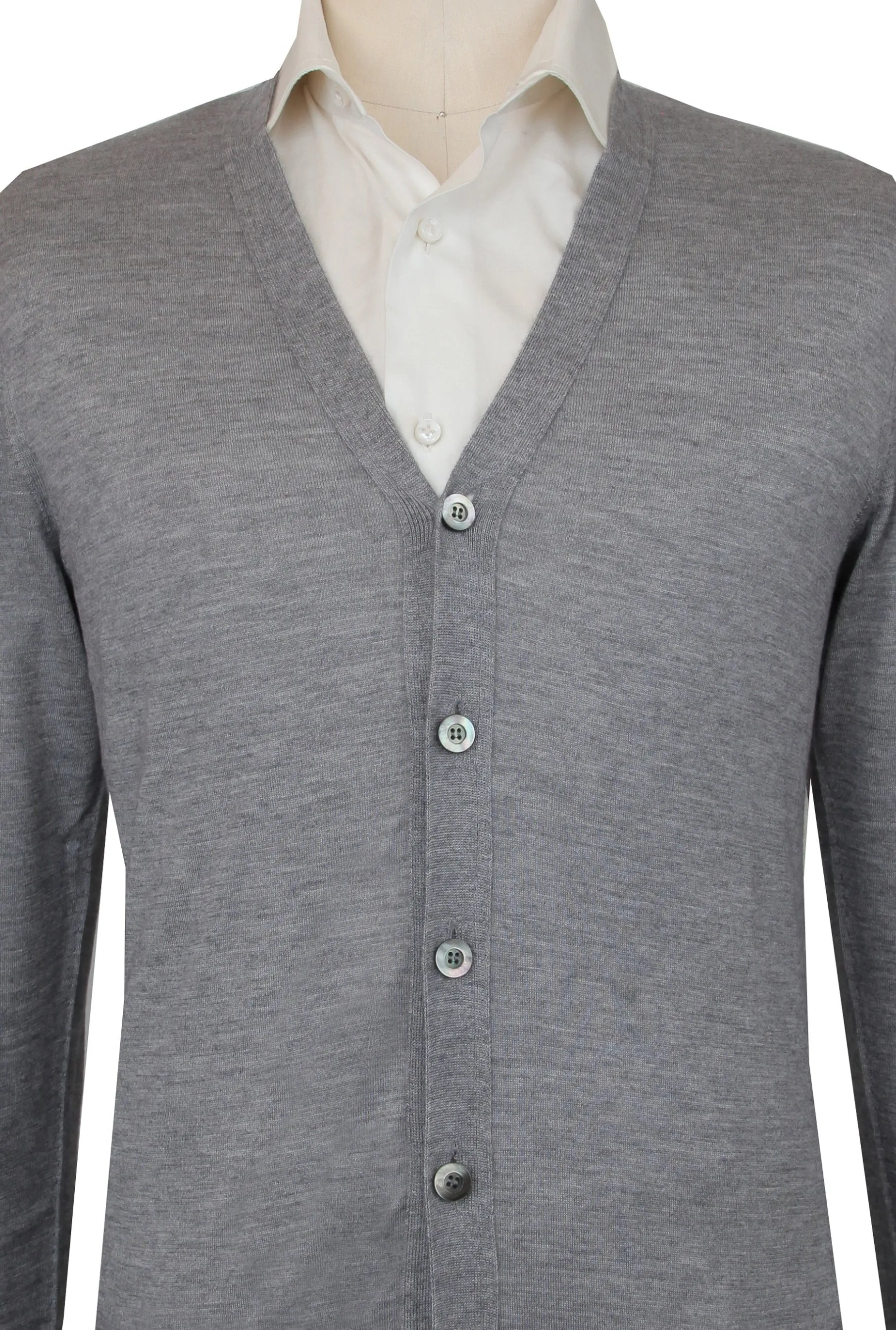 Fiori Di Lusso Gray V-Neck Cardigan