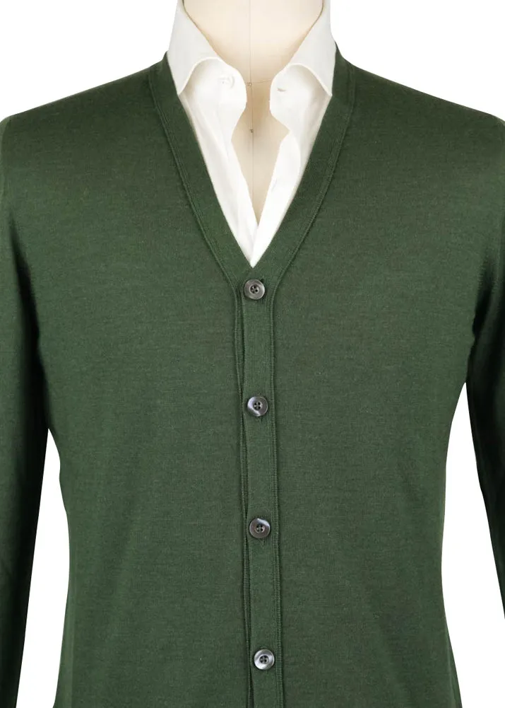 Fiori Di Lusso Green V-Neck Cardigan