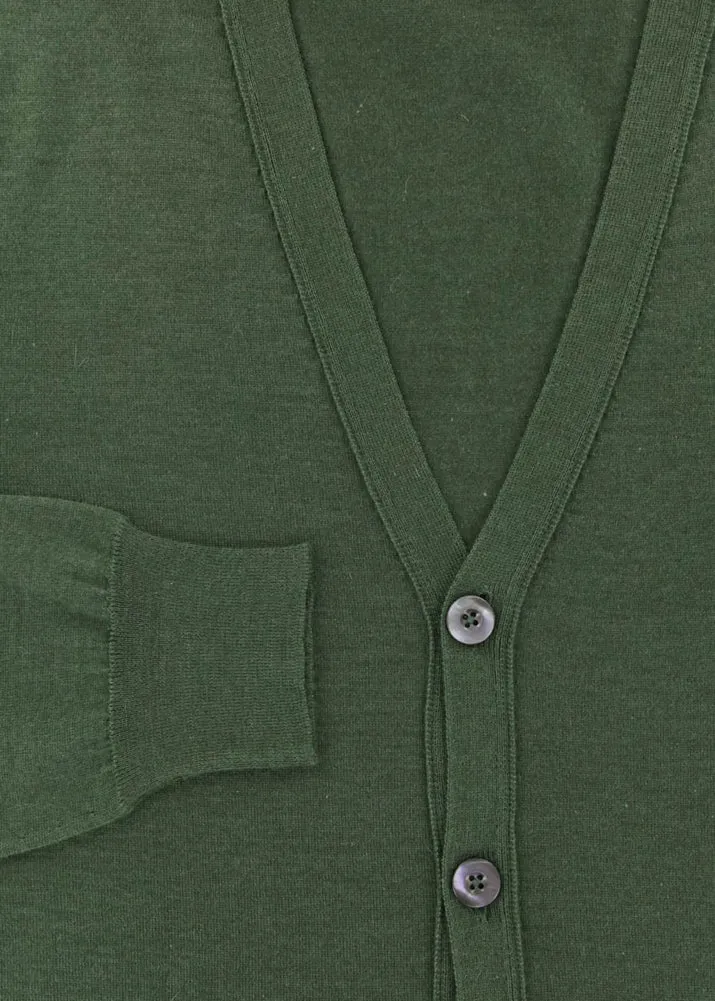 Fiori Di Lusso Green V-Neck Cardigan