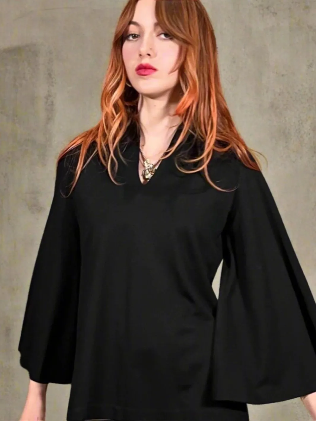 Flutter Sleeve Lightweight Stretch Knit Tunic - The Waverly