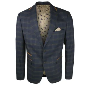 Fratelli Uniti Fjk1015 Checked Blazer Navy/Tan