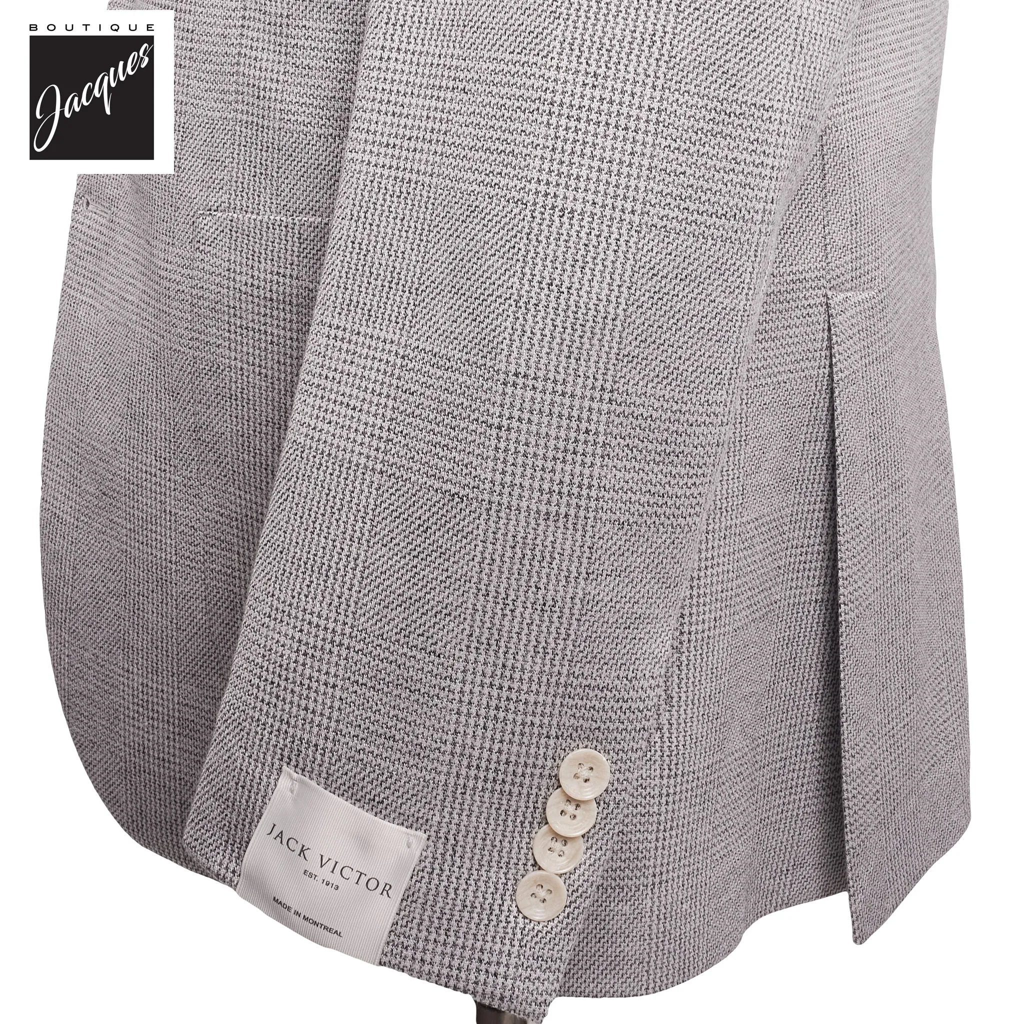 Gray Cotton Silk Knit Hampton Contemporary Fit Sport Jacket - Jack Victor