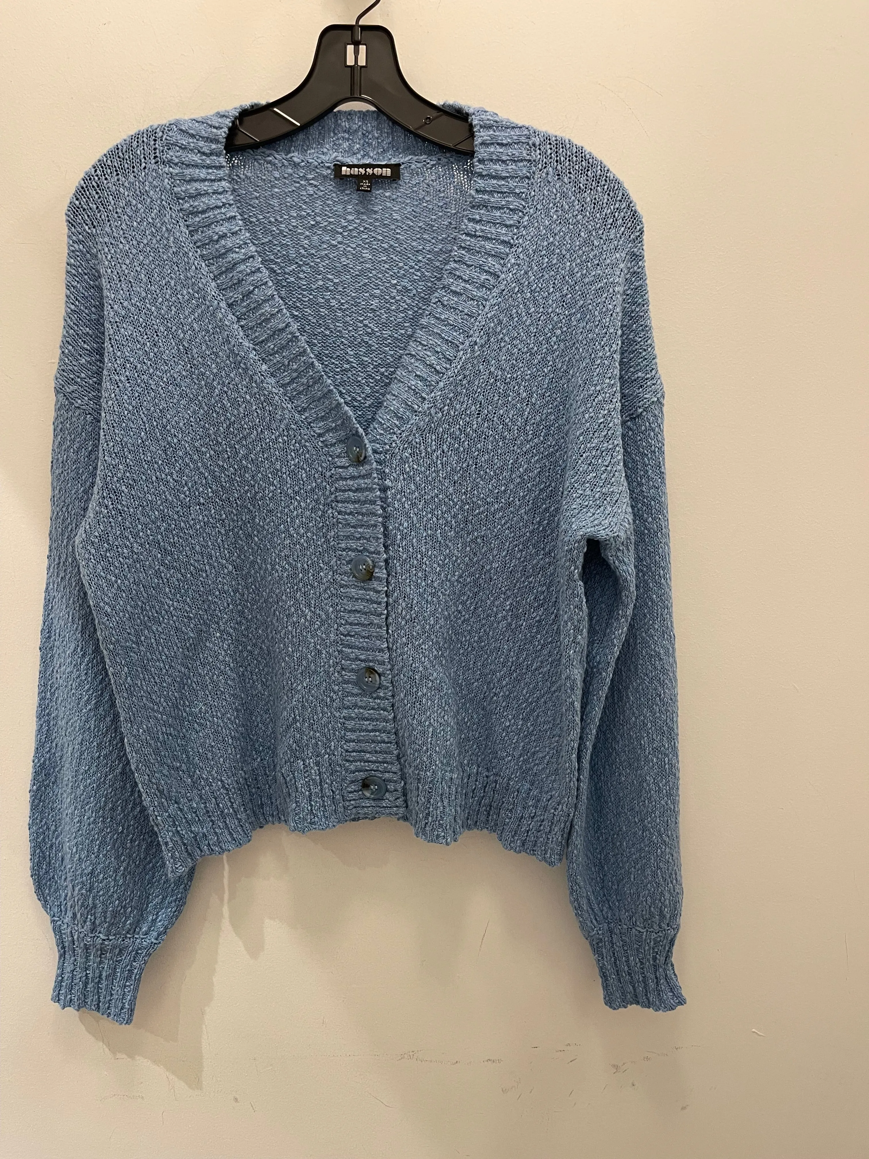 HASSON-V Neck Cardigan Blue Sky