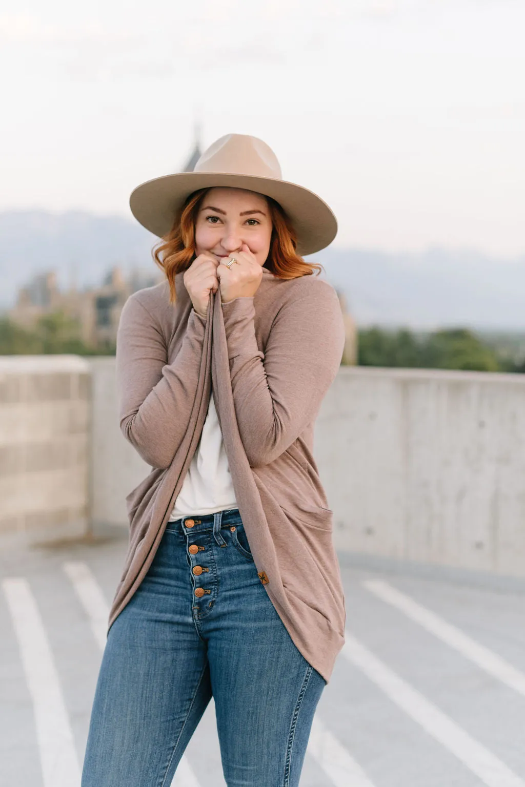 Heathered Taupe Bamboo Slouchy Cardigan