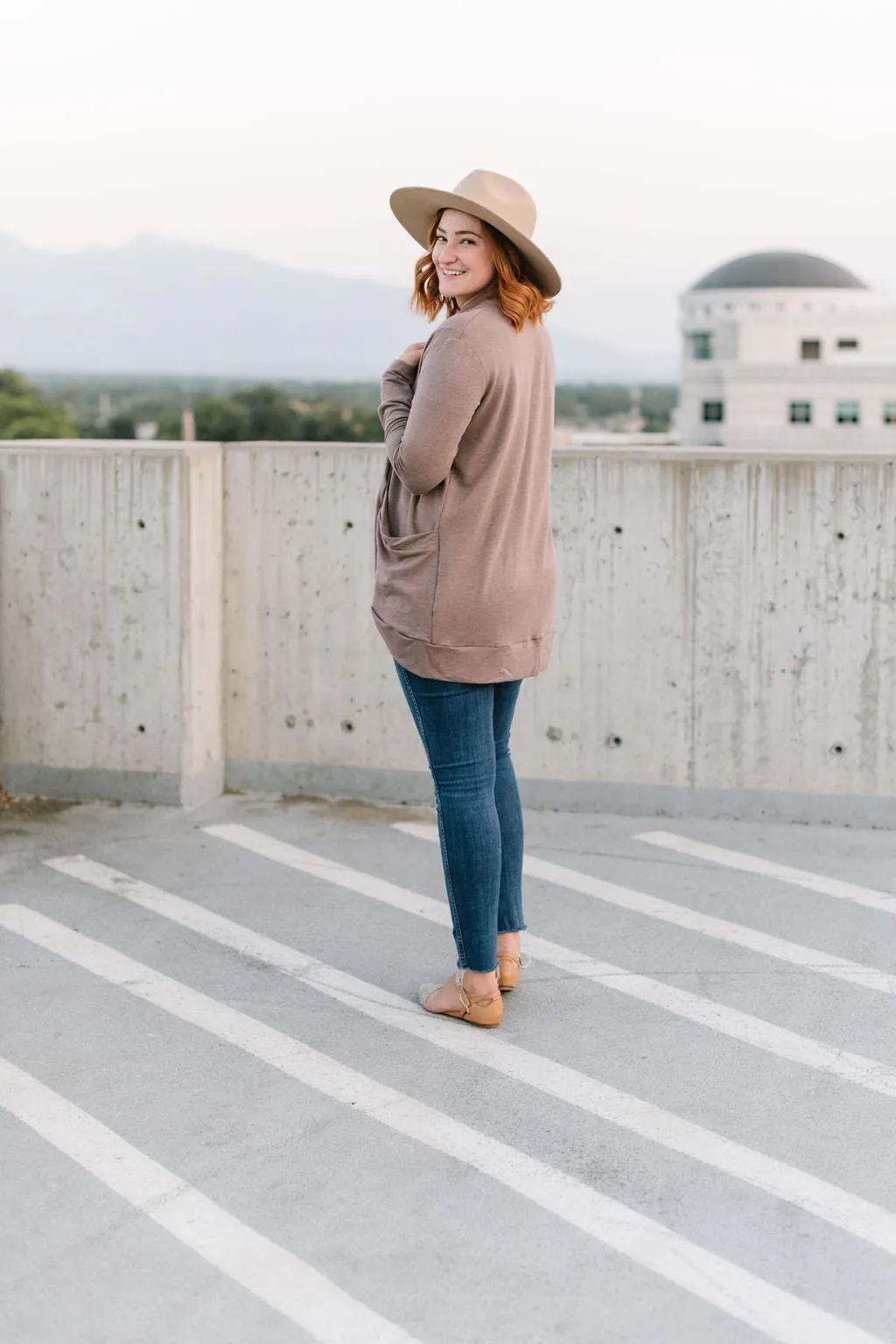 Heathered Taupe Bamboo Slouchy Cardigan