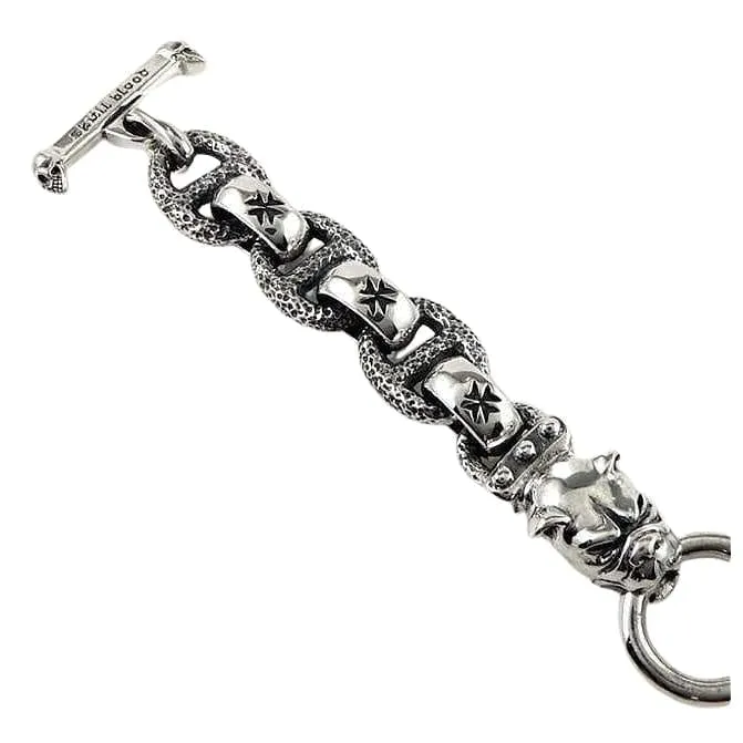 Heavy Sterling Silver Bulldog Bracelet