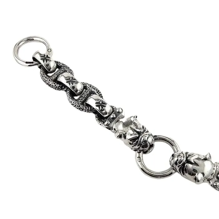 Heavy Sterling Silver Bulldog Bracelet