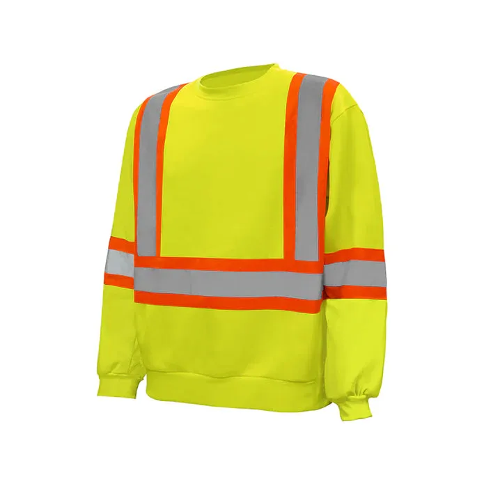 Hi-Vis Crewneck Sweatshirt by Ground Force - Style TH1