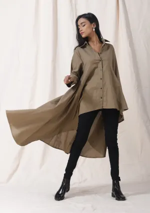 HIGH LOW COLLAR SHIRT