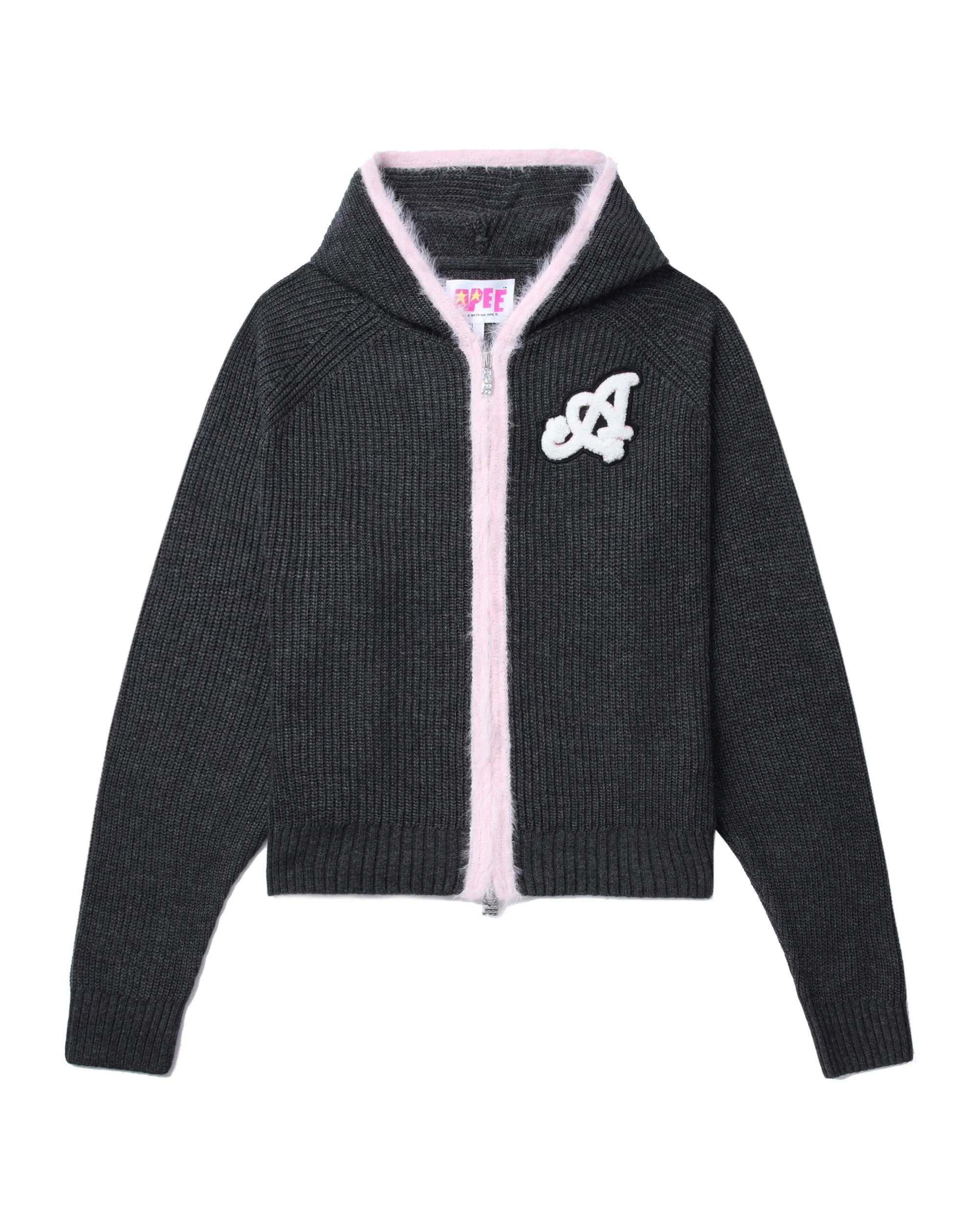 Hooded oversized zip-up cardigan