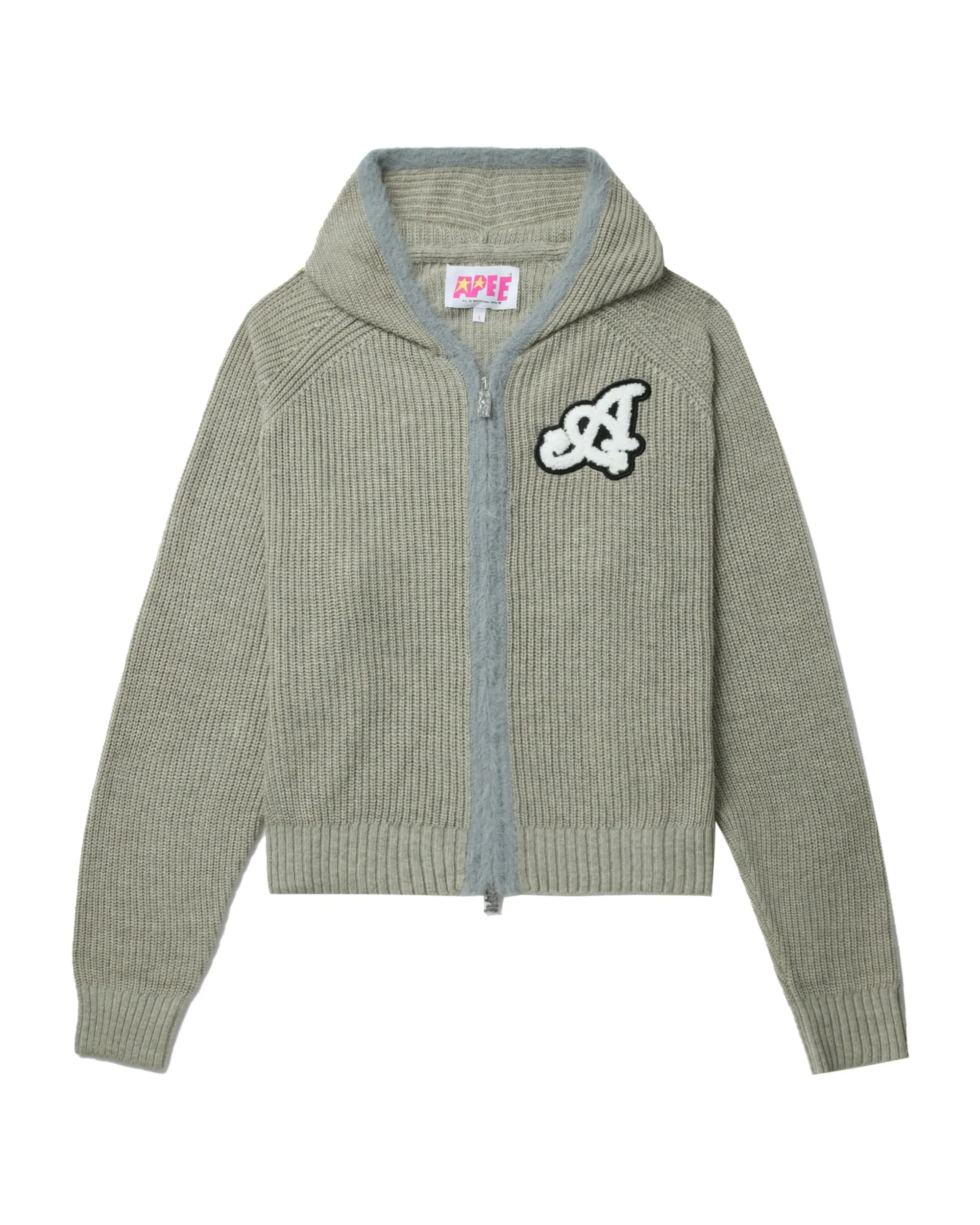 Hooded oversized zip-up cardigan