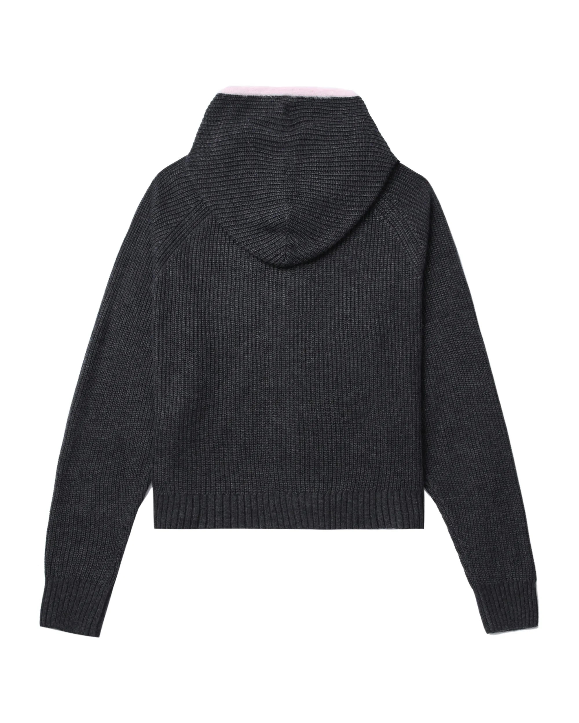 Hooded oversized zip-up cardigan