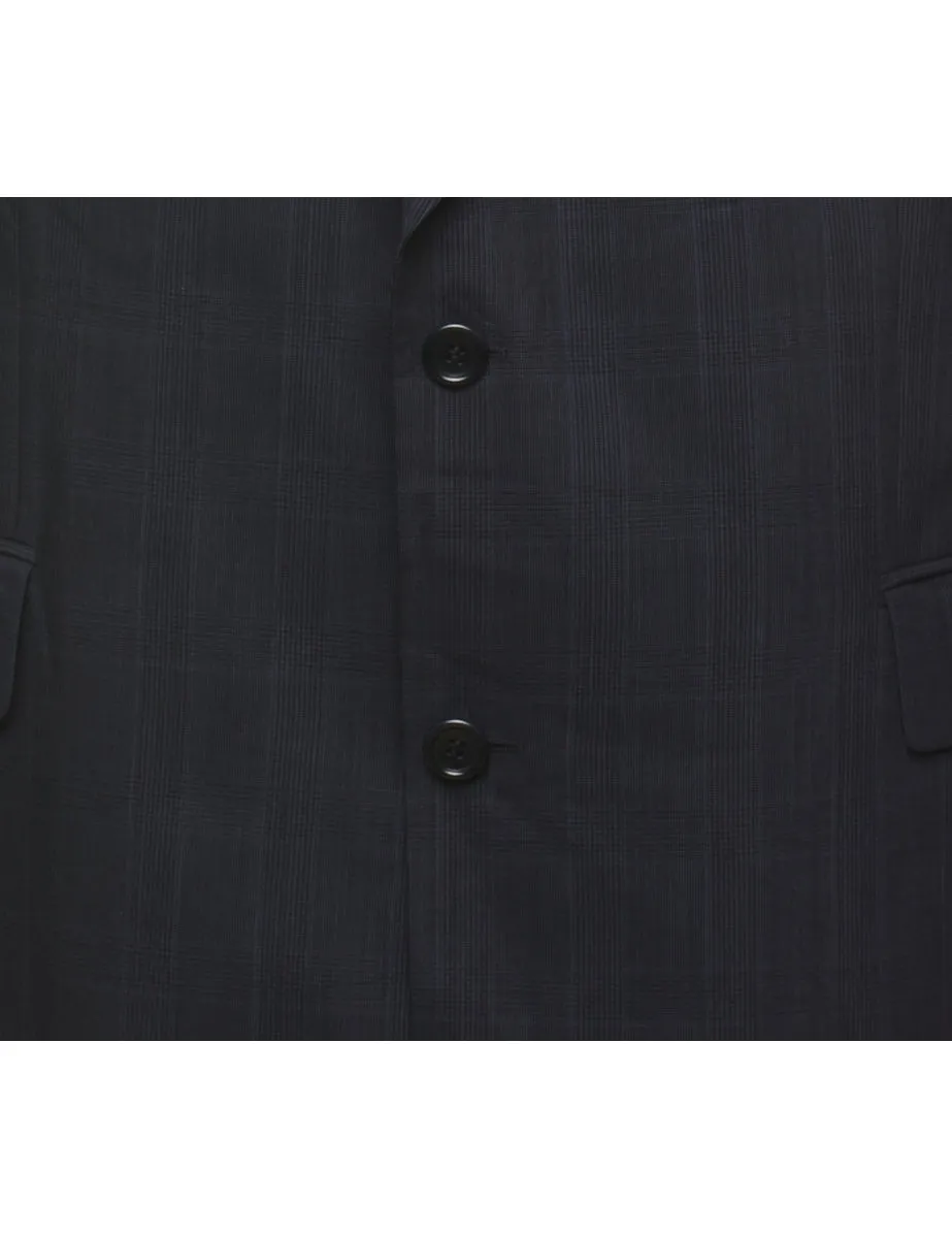 Hugo Boss Checked Navy Blazer - L