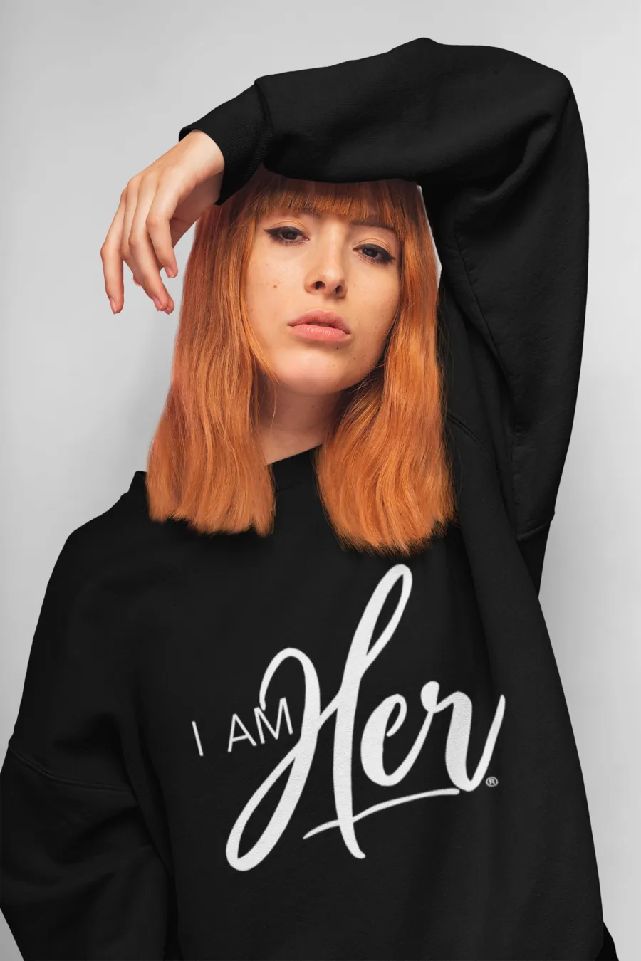 I AM HER Signature Women's Crewneck Sweater - Black