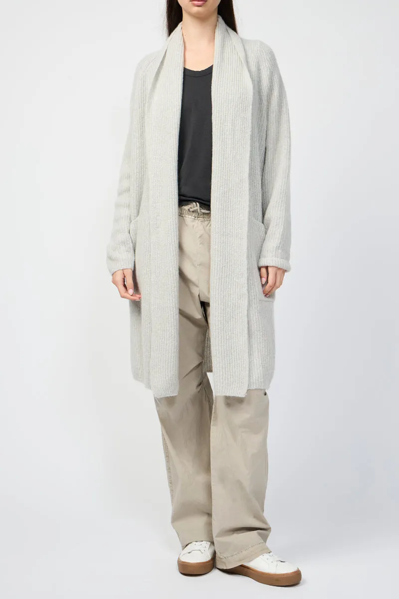 James Perse - Rib Shawl Open Cardigan - Mist - Femme