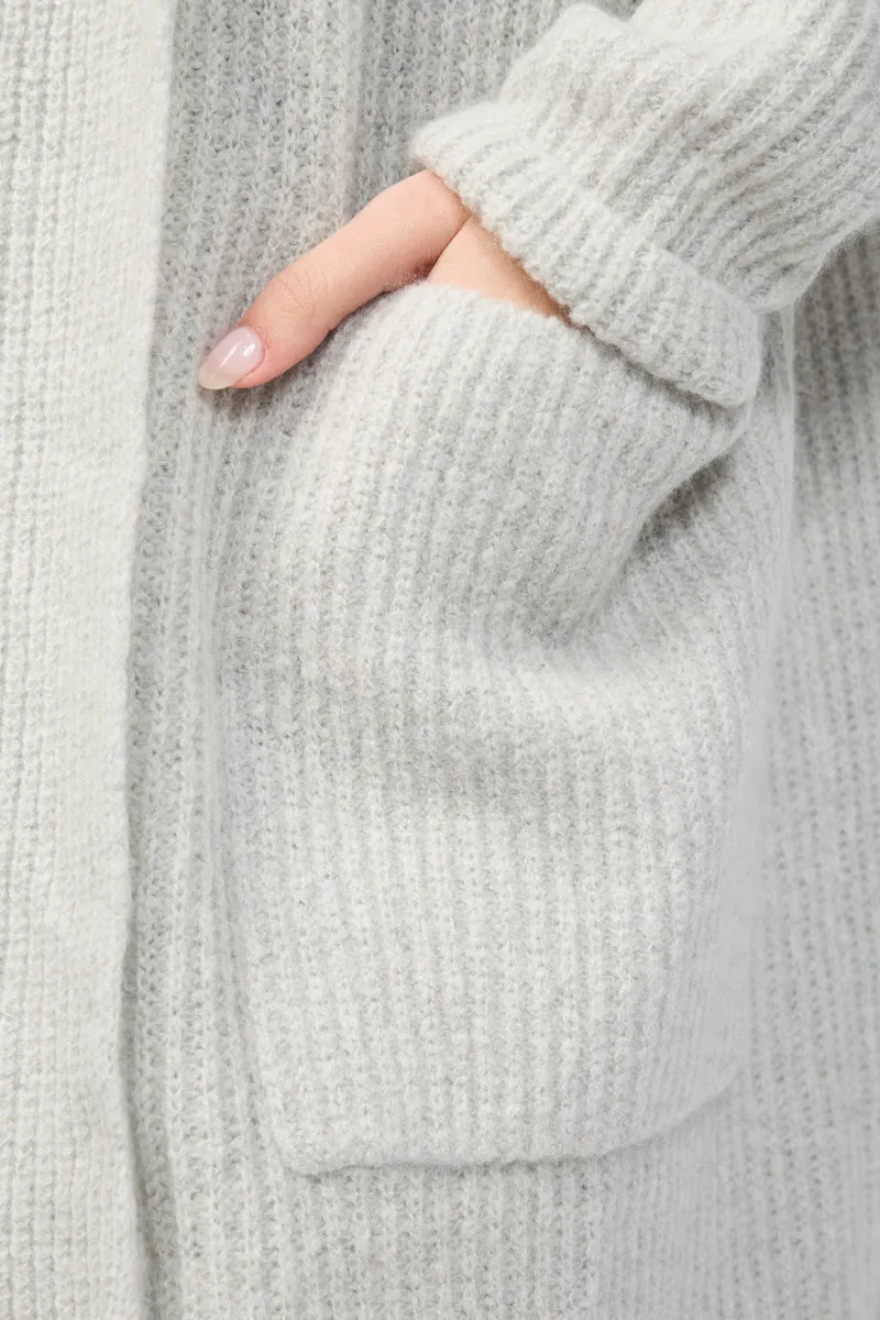James Perse - Rib Shawl Open Cardigan - Mist - Femme