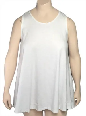 Kleen White Cotton Jersey Swing Tank