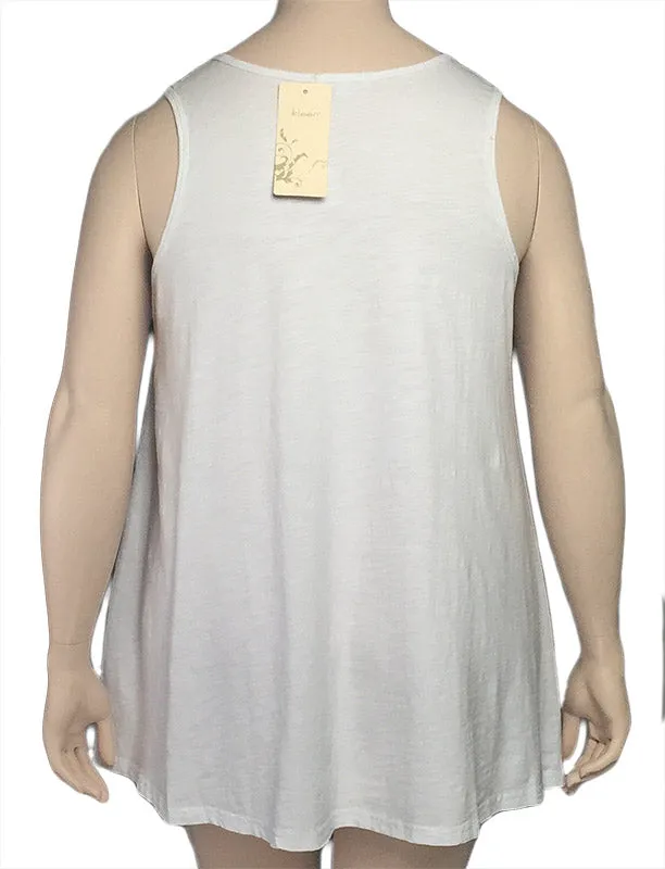 Kleen White Cotton Jersey Swing Tank