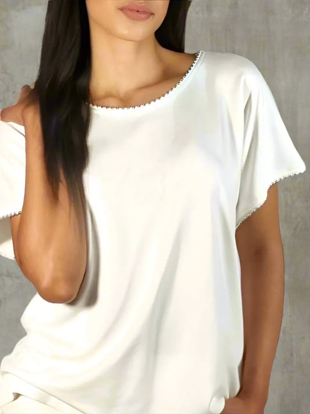 Knit Top with Metal Stud Details - The Eldridge