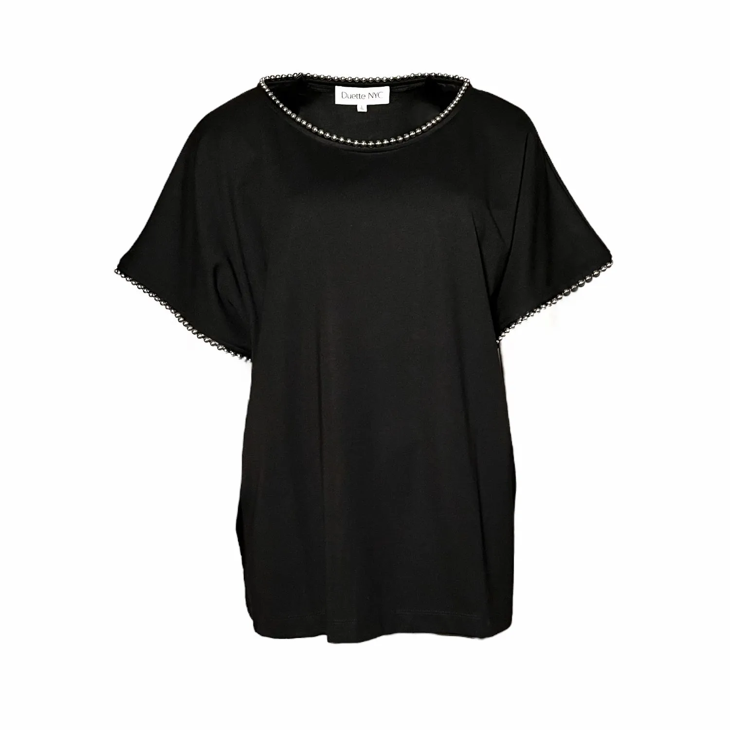 Knit Top with Metal Stud Trim - The Eldridge