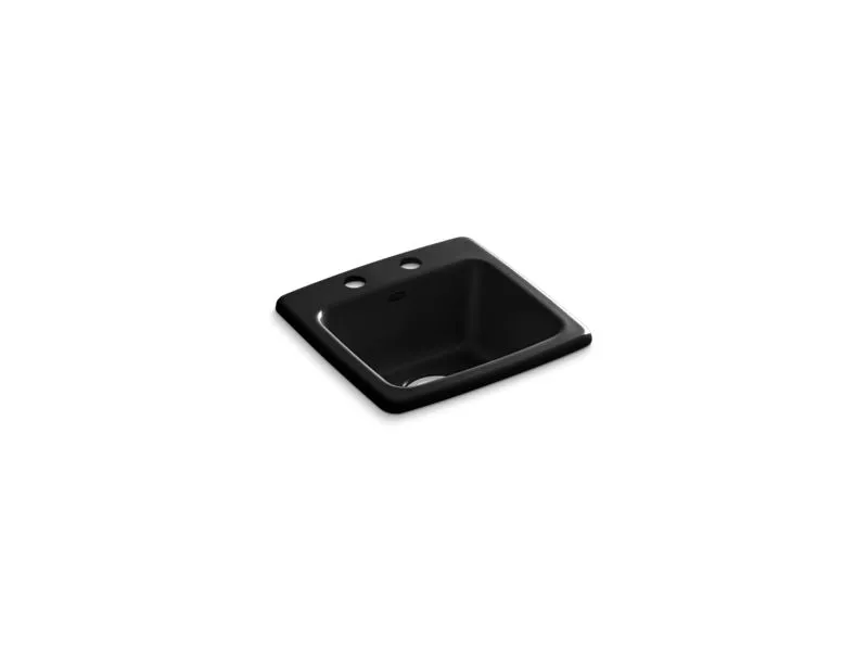 KOHLER K-6015-2 Gimlet 15-1/4" x 15-1/4" x 6-1/2" top-mount bar sink with 2 faucet holes
