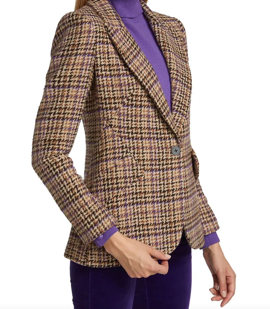 L'AGENCE CHAMBERLAIN HOUNDSTOOTH BLAZER
