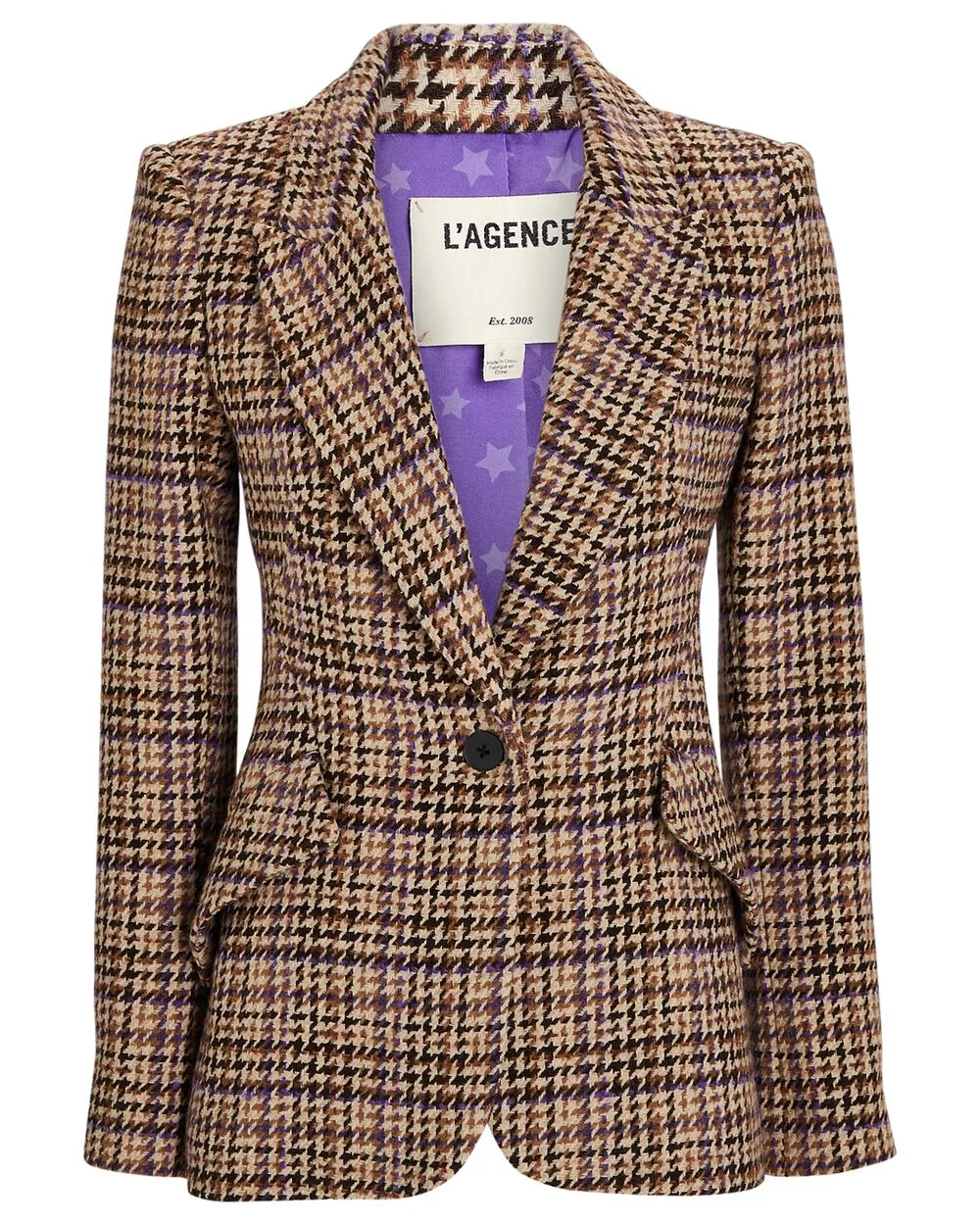 L'AGENCE CHAMBERLAIN HOUNDSTOOTH BLAZER
