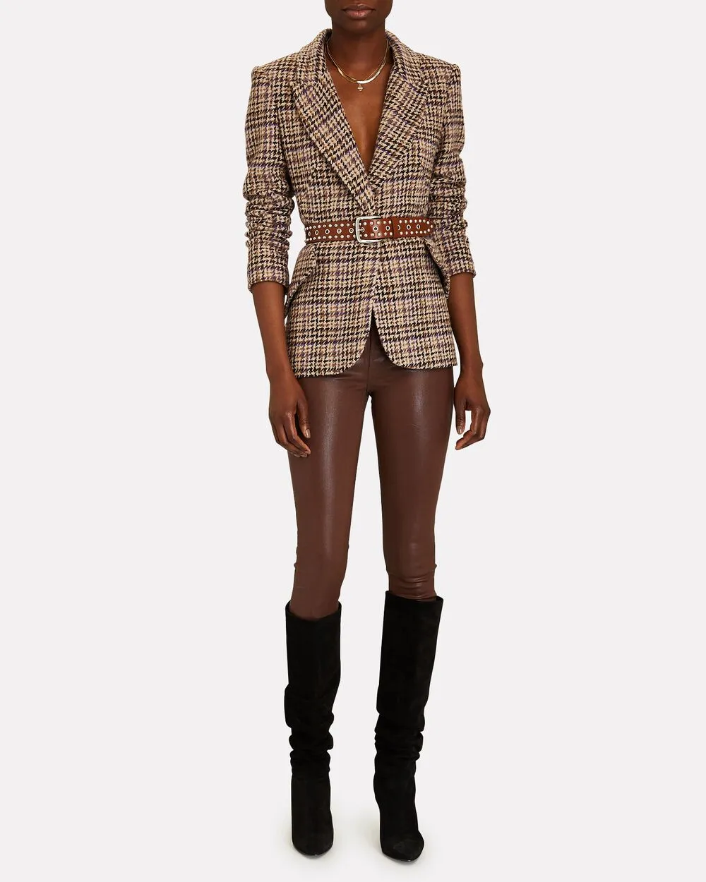 L'AGENCE CHAMBERLAIN HOUNDSTOOTH BLAZER