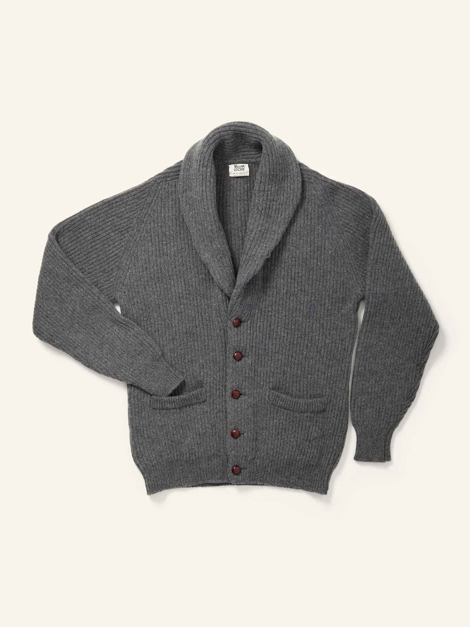 Lambswool Shawl Collar Cardigan Cliff
