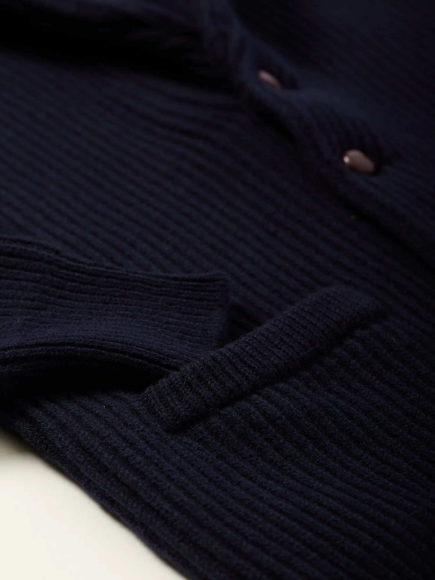 Lambswool Shawl Collar Cardigan Navy