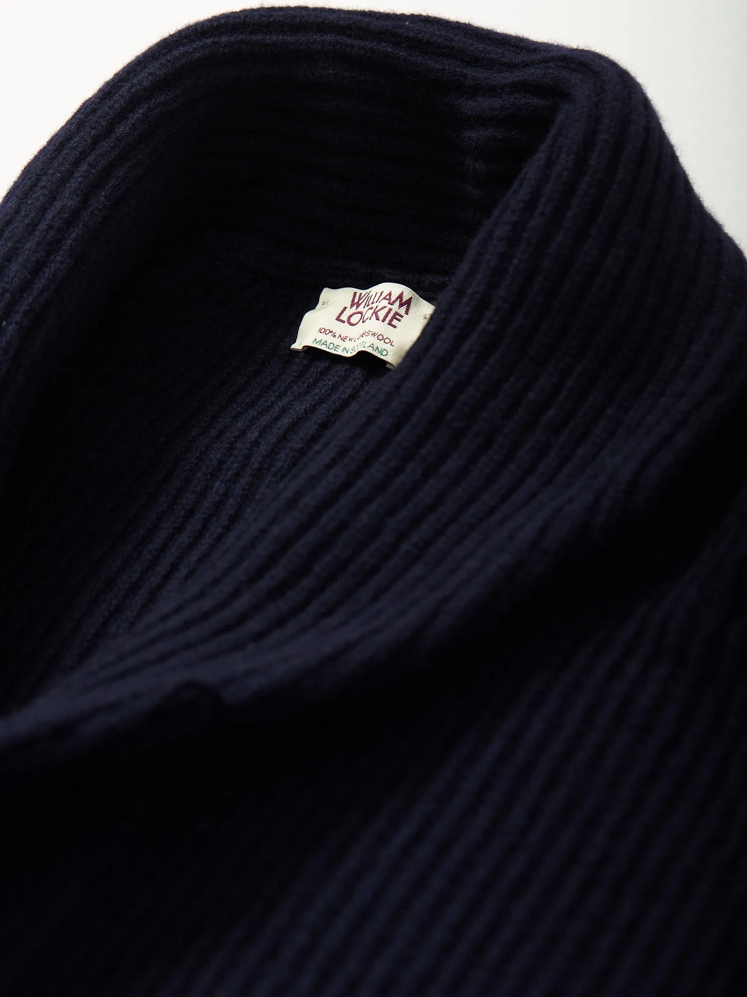 Lambswool Shawl Collar Cardigan Navy