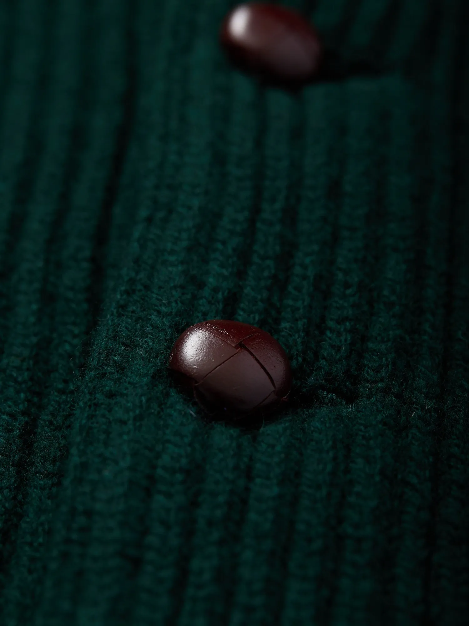 Lambswool Shawl Collar Cardigan Tartan Green