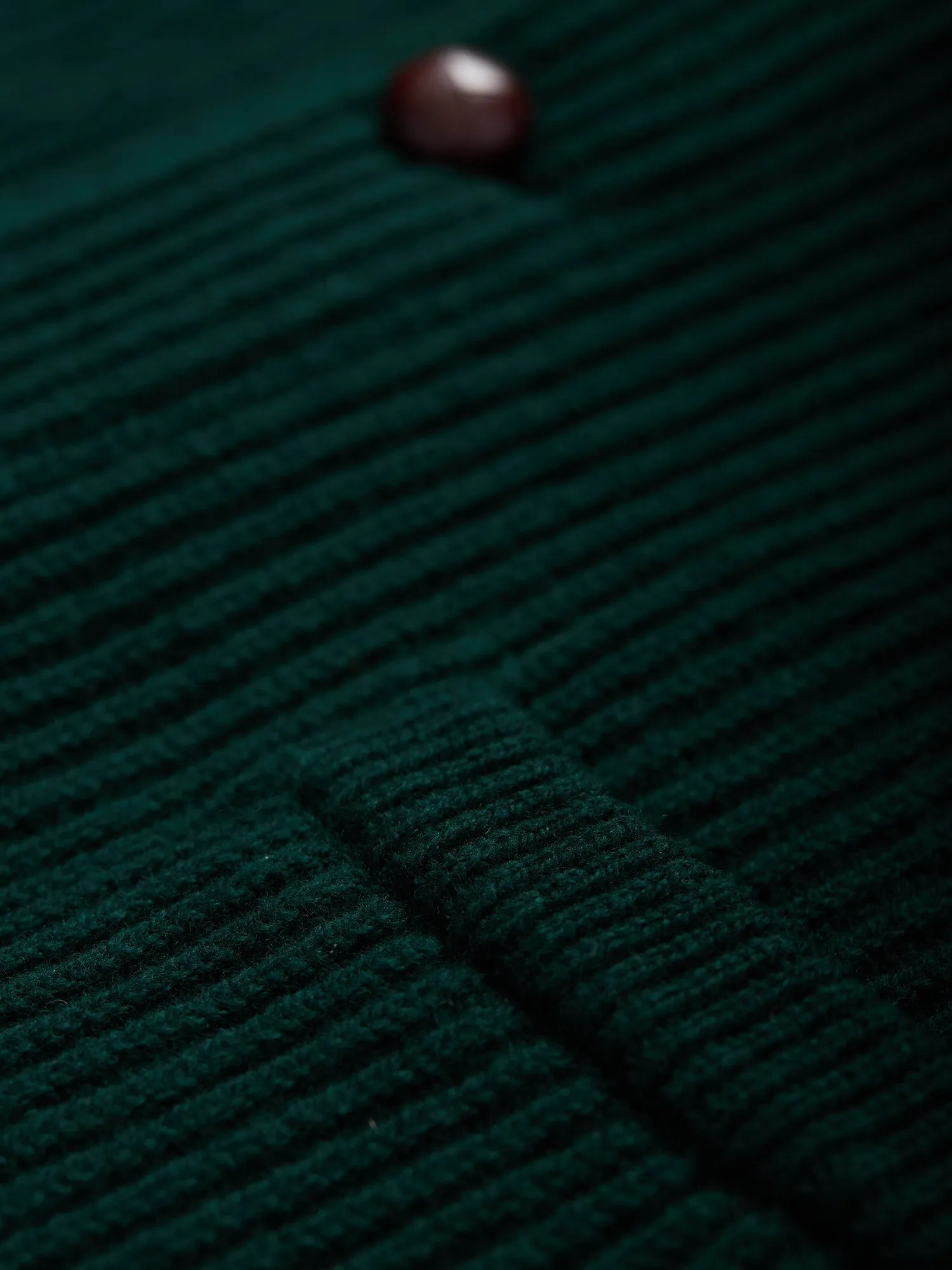 Lambswool Shawl Collar Cardigan Tartan Green