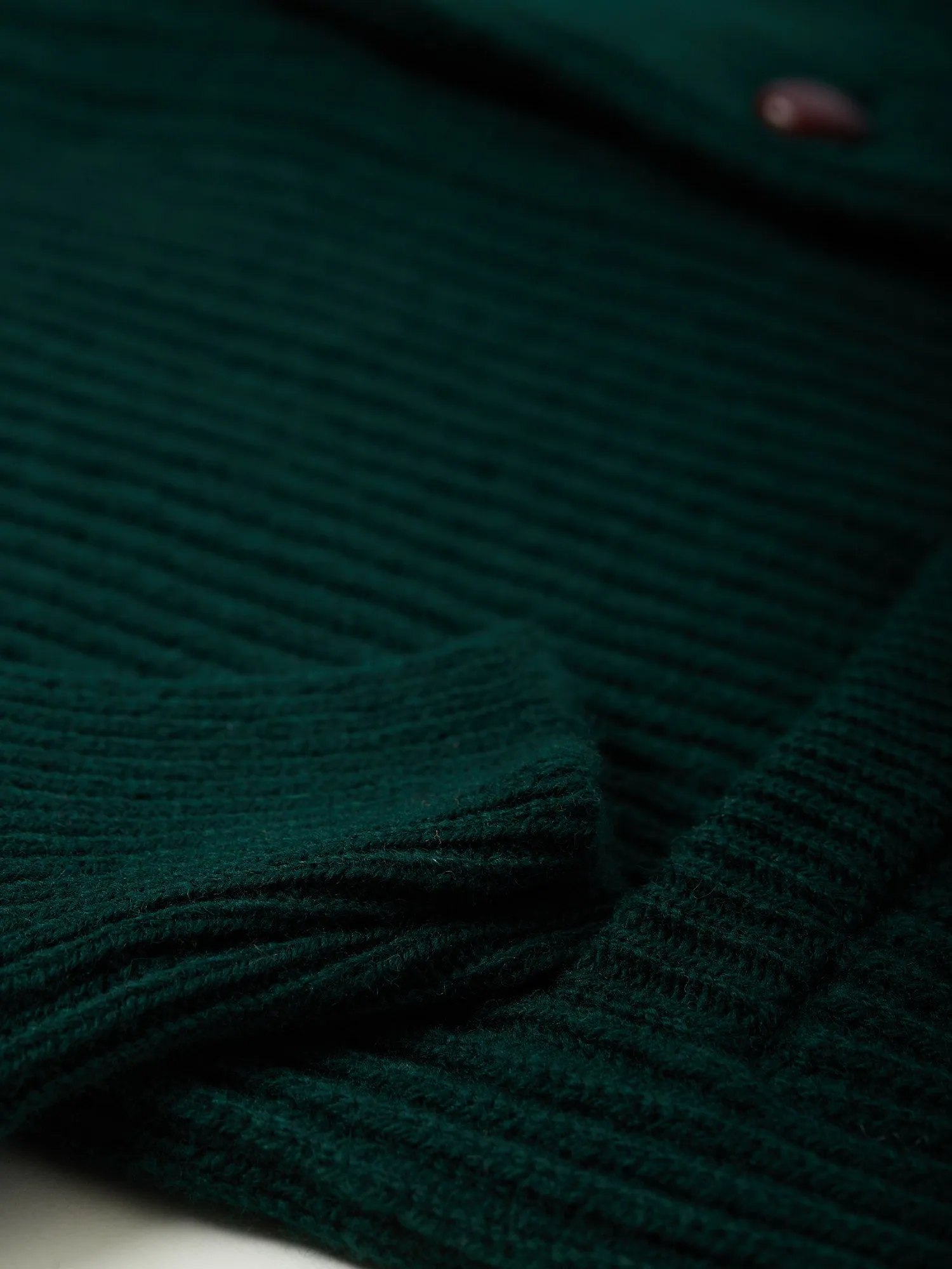 Lambswool Shawl Collar Cardigan Tartan Green