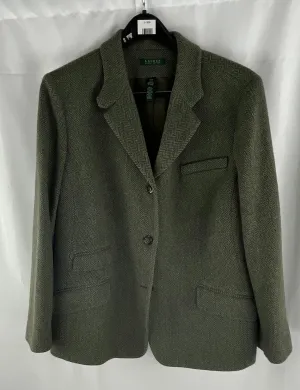 Lauren Ralph Lauren Women's Olive Herringbone Tweed Sport Coat Size 22W