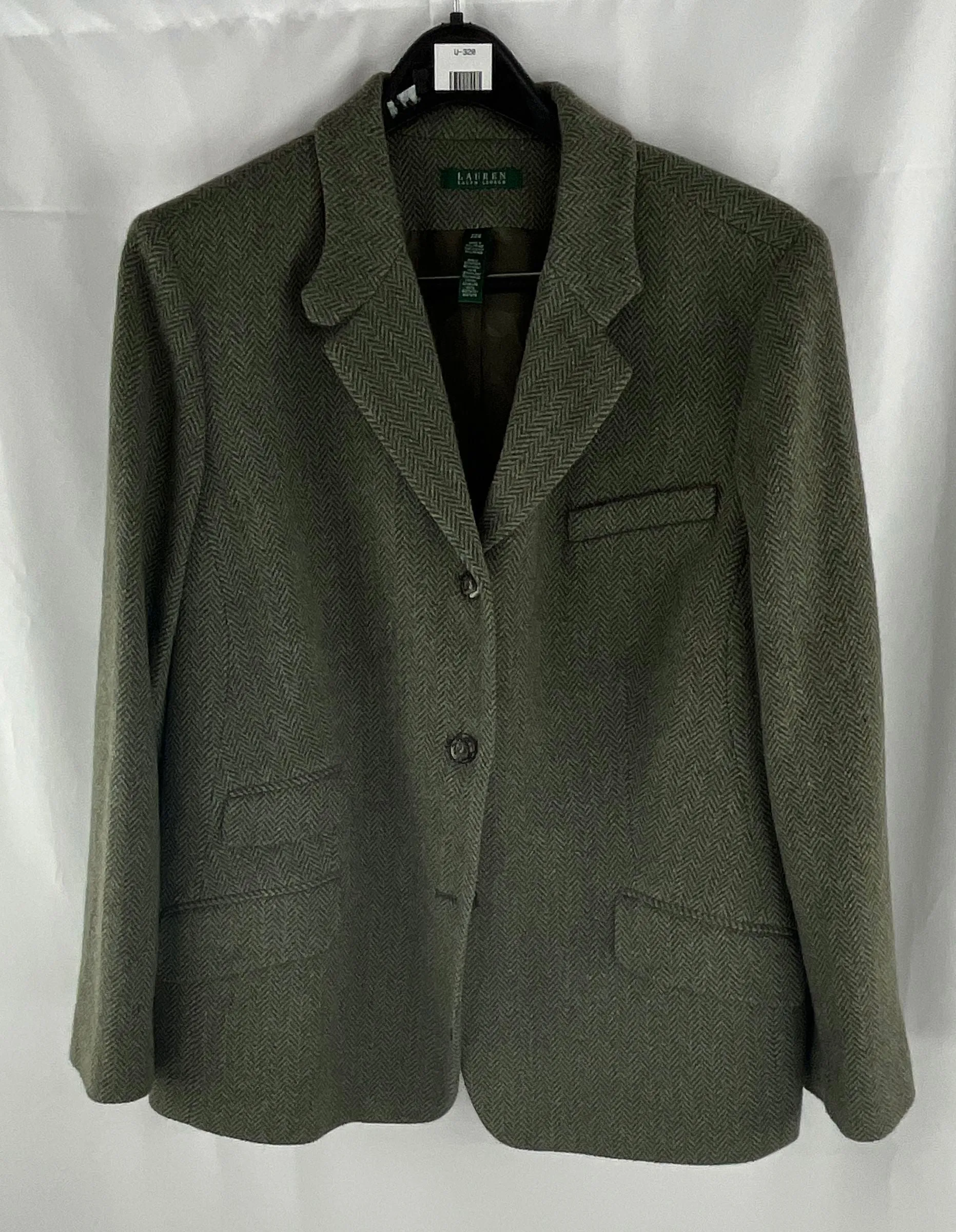 Lauren Ralph Lauren Women's Olive Herringbone Tweed Sport Coat Size 22W