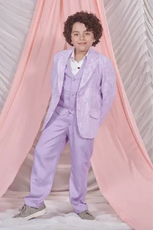 Lavender Floral Jacquard Suit