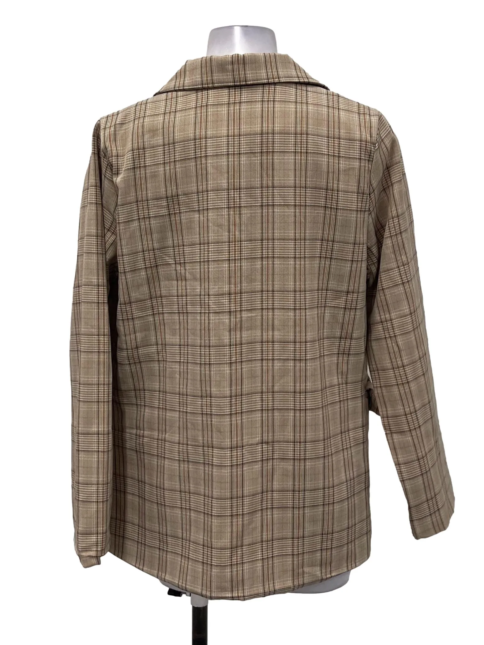 Light Brown Checkered Blazer