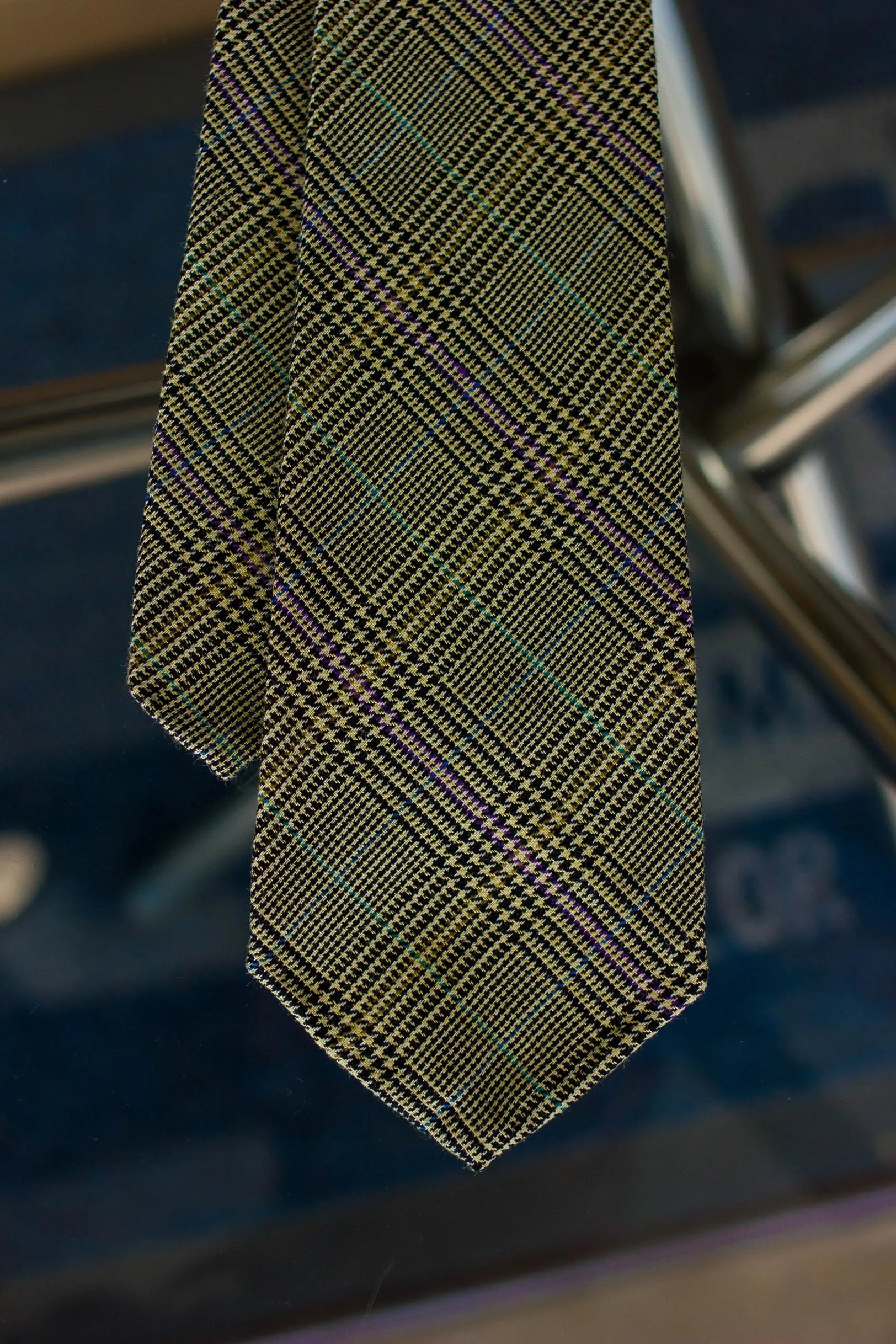 Light Green Check 7-Fold Tie