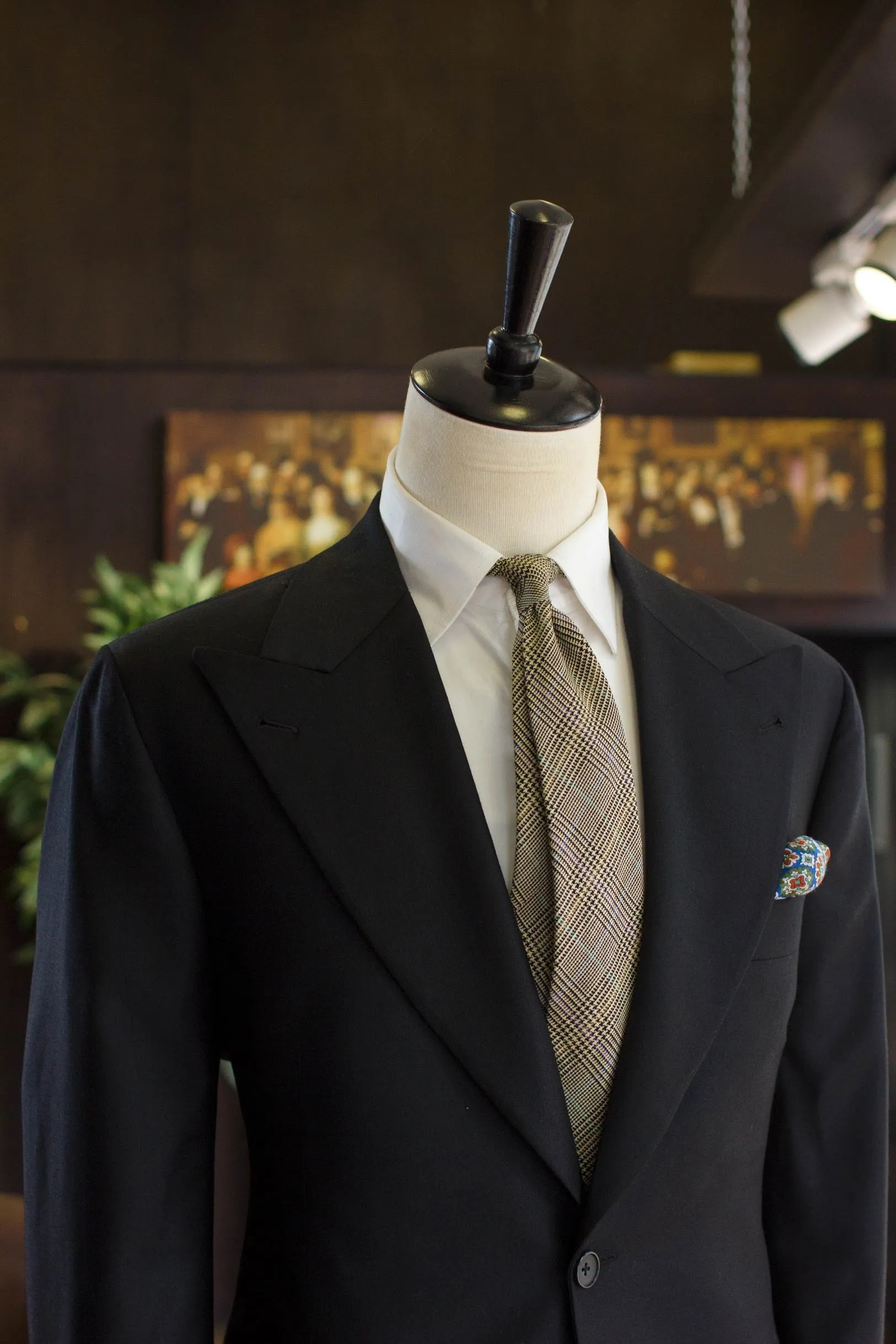 Light Green Check 7-Fold Tie