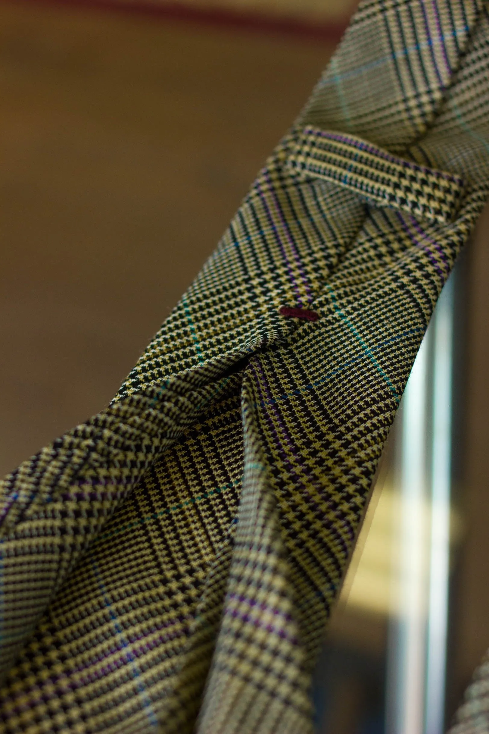 Light Green Check 7-Fold Tie