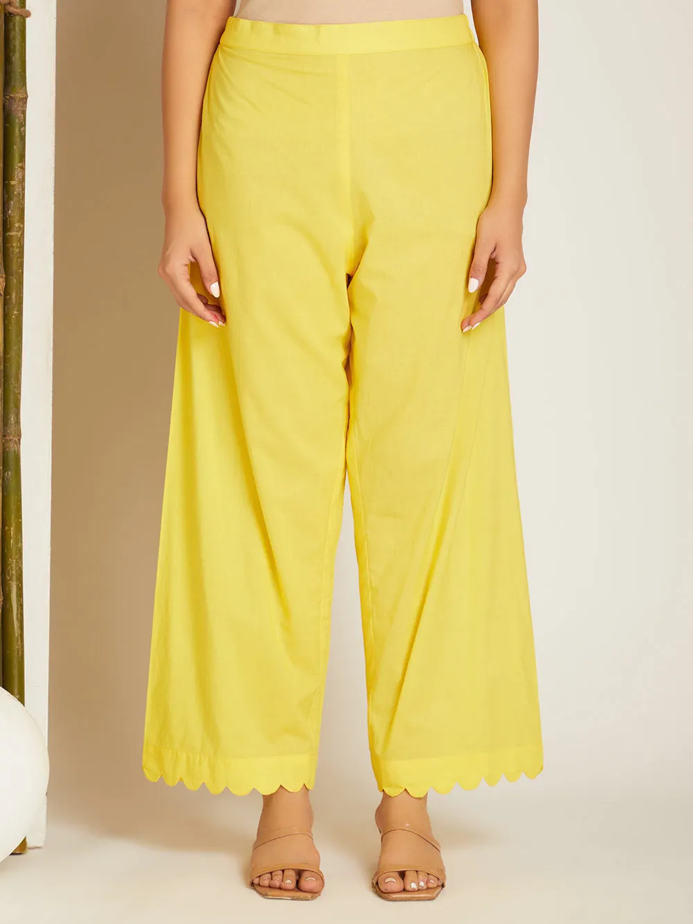 LINEN YELLOW  KURTA SET