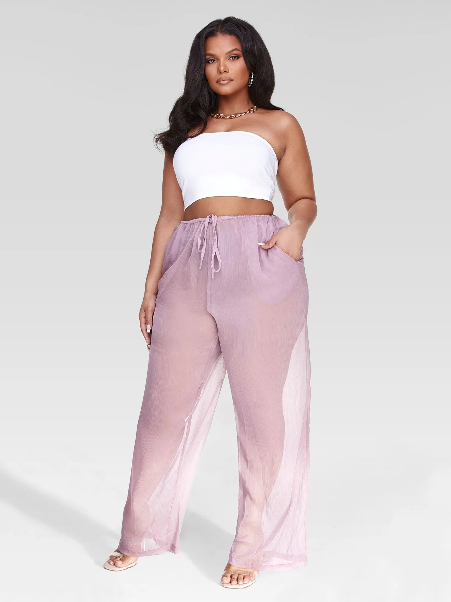 Lisette Sheer Wide Leg Pants