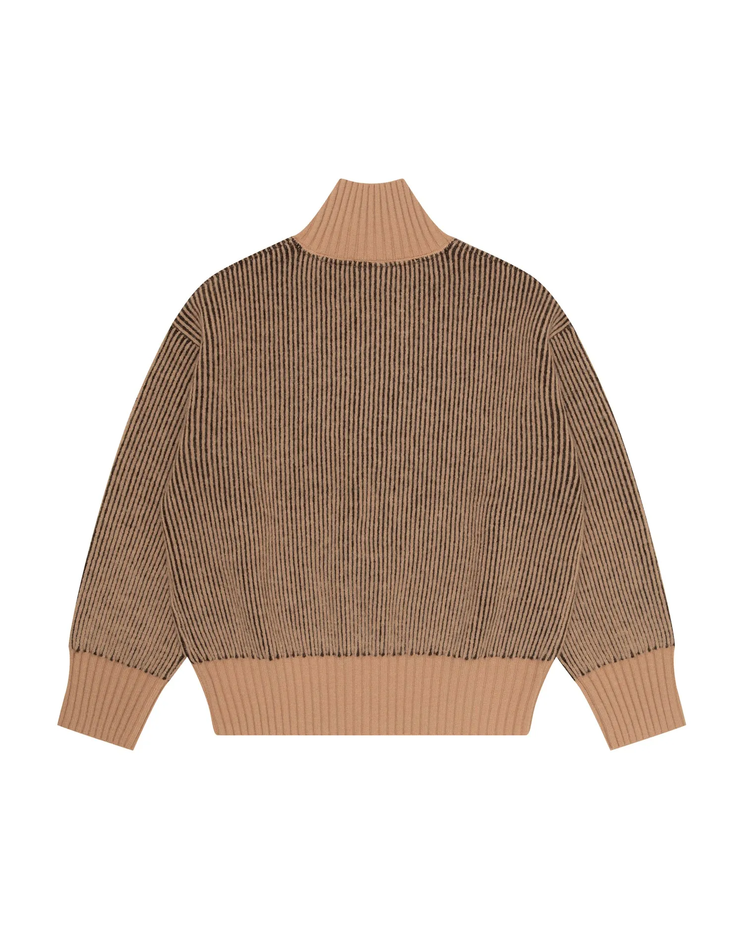 Logo rib zip-up cardigan