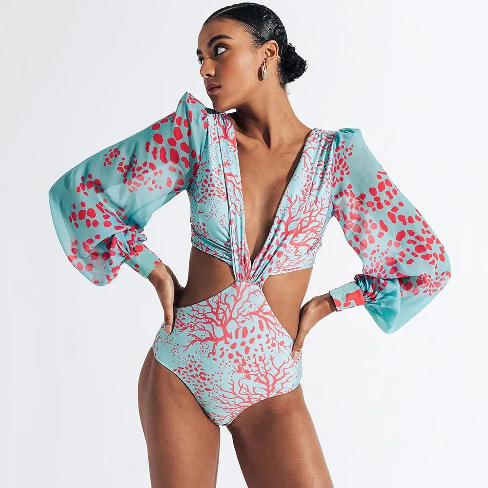 Long Sleeve One Piece Swimsuit