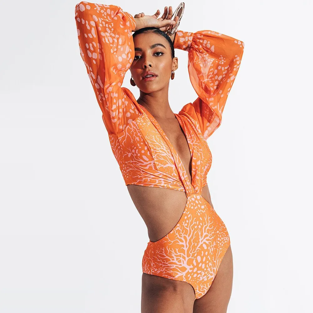 Long Sleeve One Piece Swimsuit