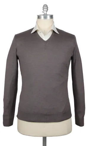 Luigi Borrelli Dark Gray V-Neck Sweater