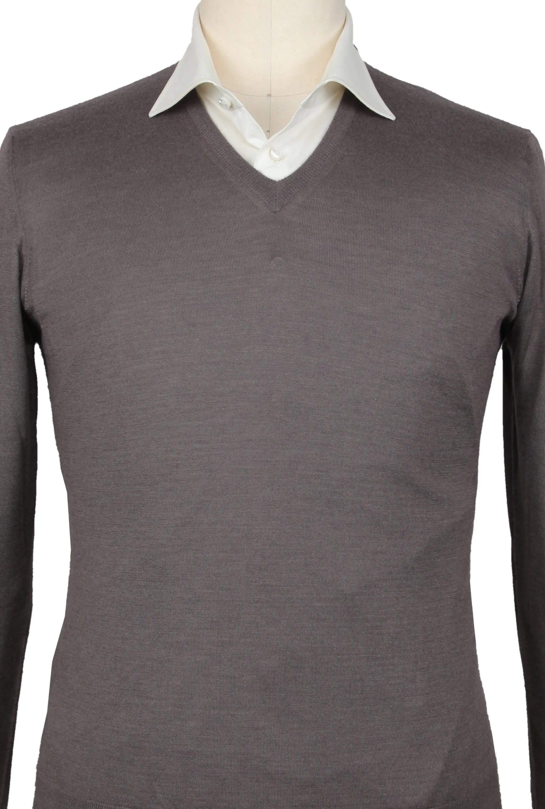 Luigi Borrelli Dark Gray V-Neck Sweater