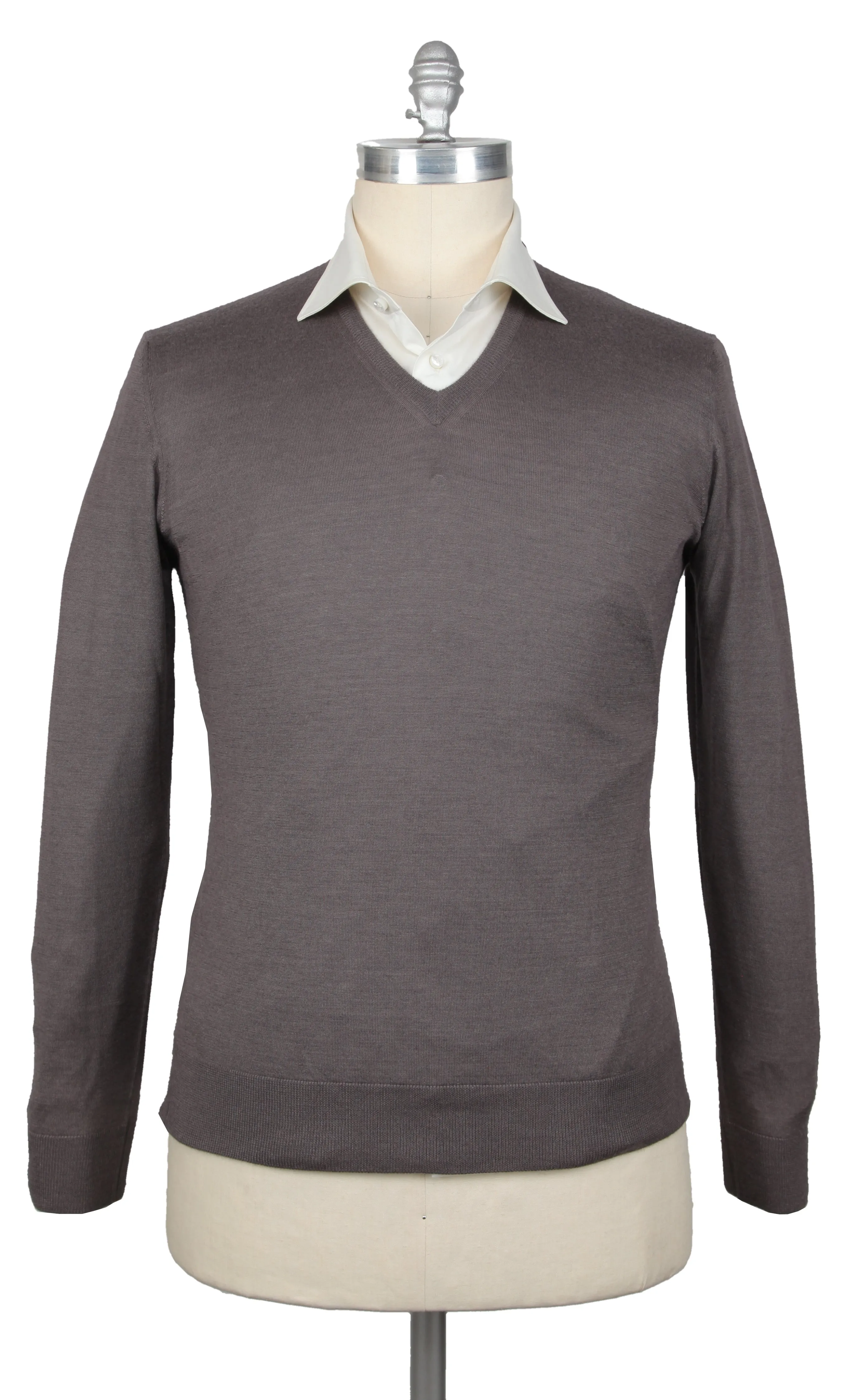 Luigi Borrelli Dark Gray V-Neck Sweater